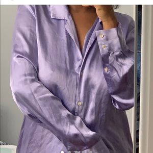 Lavender aritzia silk top